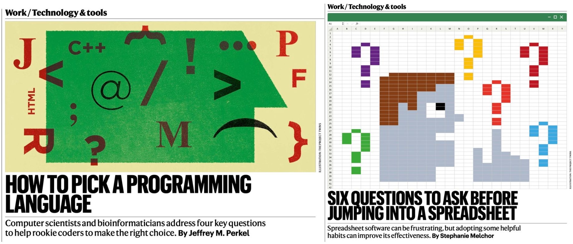 Covers of the two Nature articles