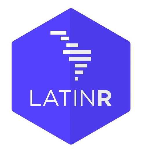 Hexsticker of LatinR. Latin America draw with lines