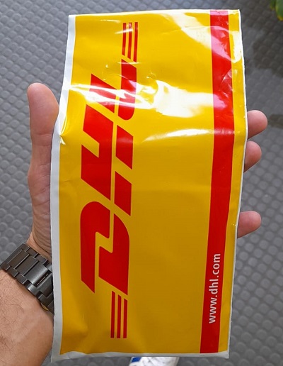 DHL package with the passport inside